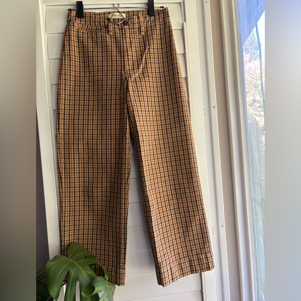 Madewell Slim Emmett Wide-Leg Crop in Plaid